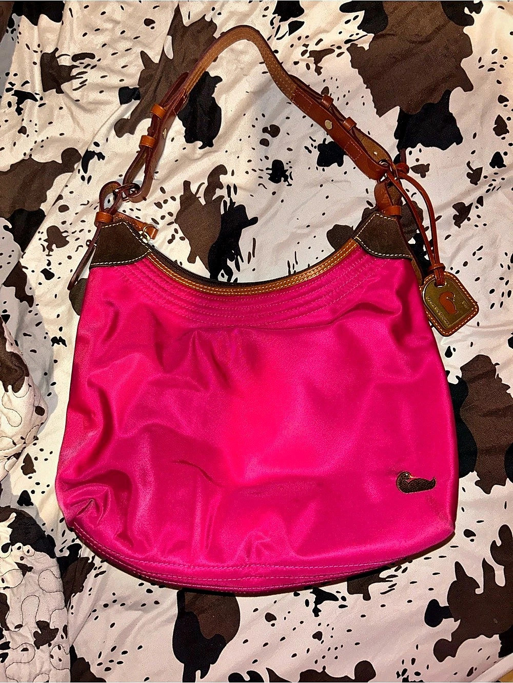 Dooney & Bourke Pink & Brown Shoulder Bag